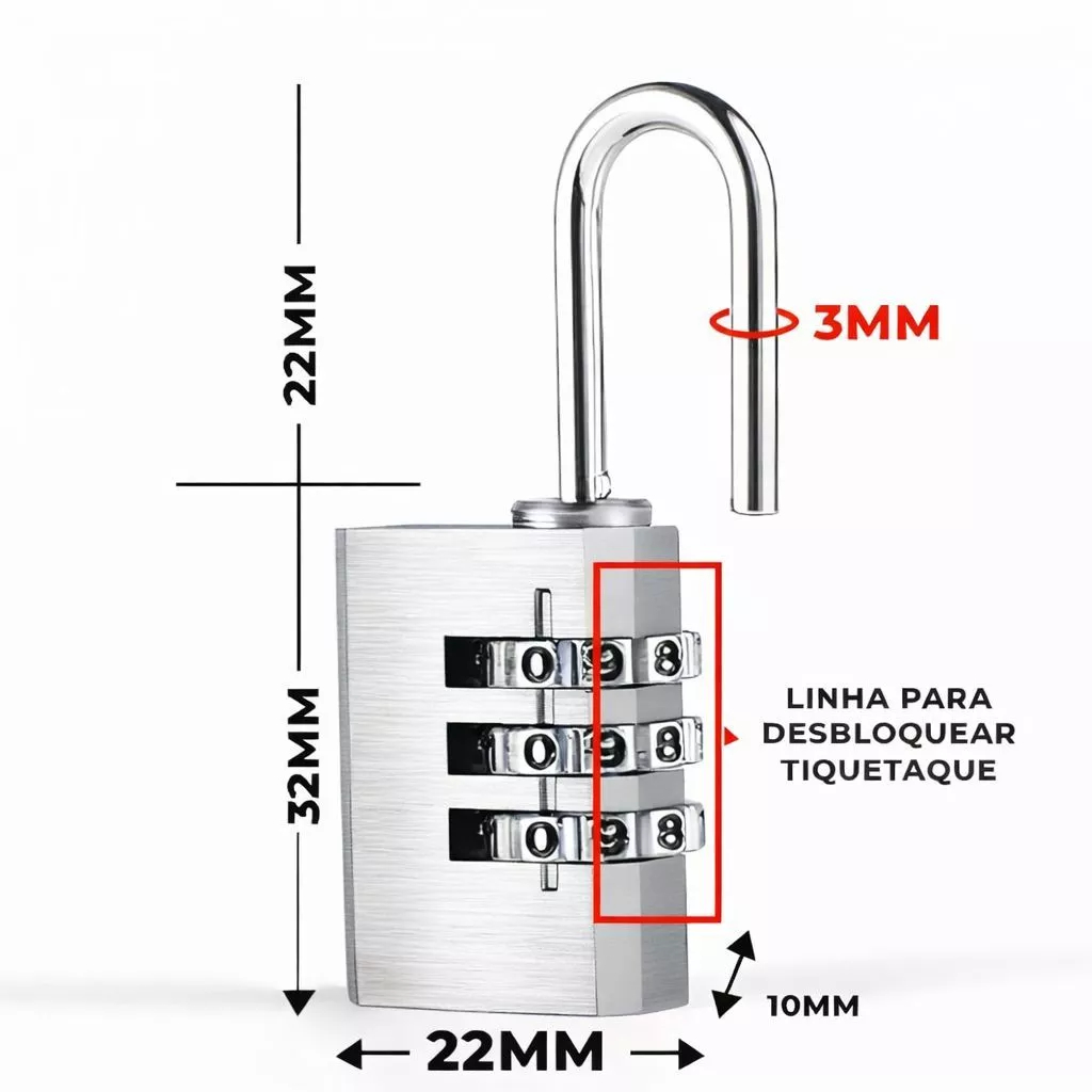 CADEADO PQ C/SENHA CL-321A JF Y2K