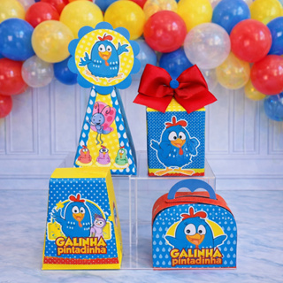 Kit Festa GALINHA PINTADINHA/Personalizados GALINHA PINTADINHA/Pegue e monte/FAZEMOS TODOS OS TEMAS em Oferta na Shopee