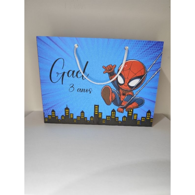 Sacolinha HOMEM ARANHA Personalizado Sacolinha Lembrancinha Aniversário PEGUE E MONTE