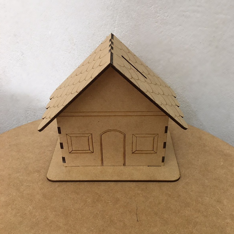 Kit 5 Cofrinhos Para Lembrancinhas Cofre Casinha Mdf Cru Decoração Presente