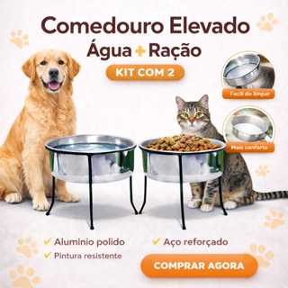 Pote Tigela Comedouro e Bebadouro Elevado Para Caes e Gatos (2 unid) em Oferta na Shopee