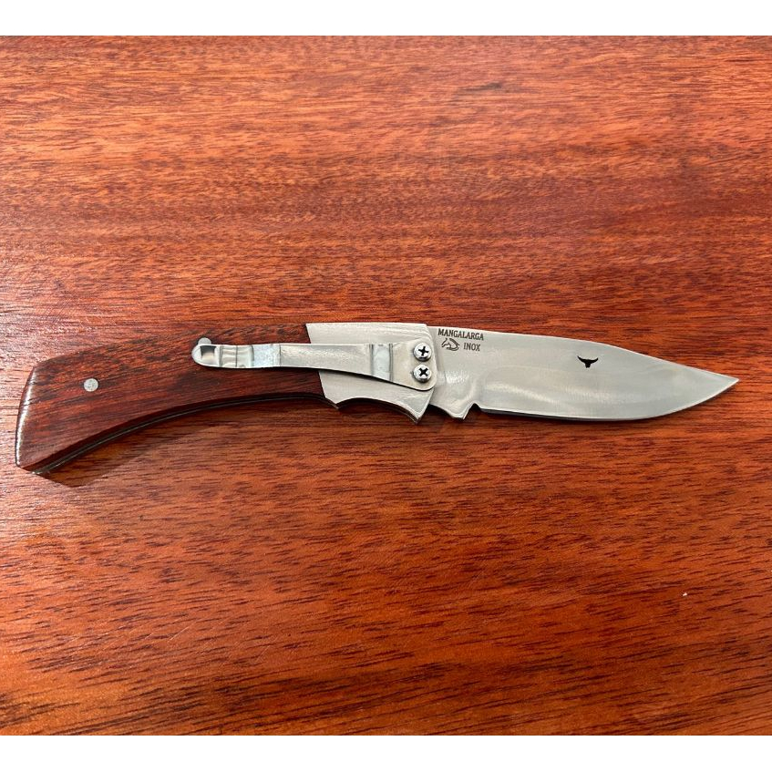 Canivete de Bolso Mangalarga Inox – Cabo de Madeira com Clipe