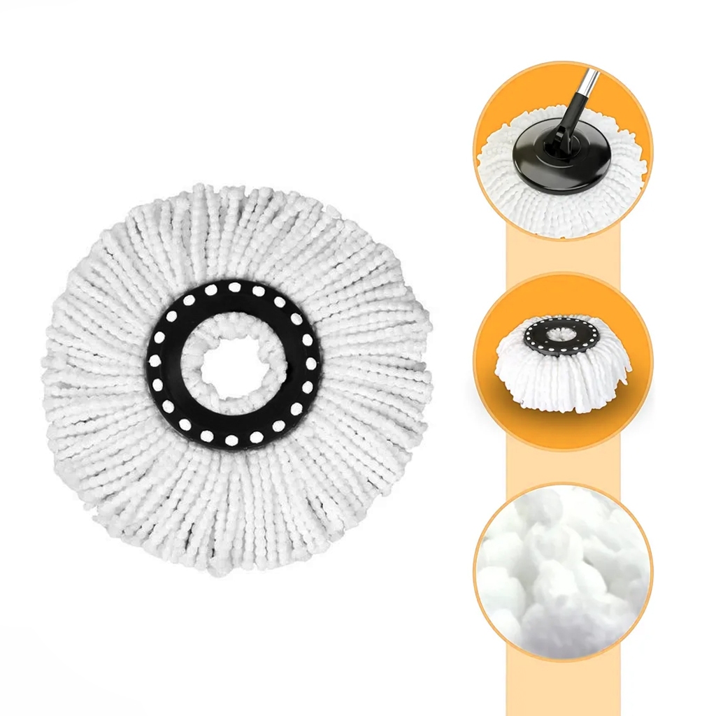 Refil Mop Giratório 360 Universal 16cm Lavável Esfregão Microfibra Alta Absorção em Oferta na Shopee