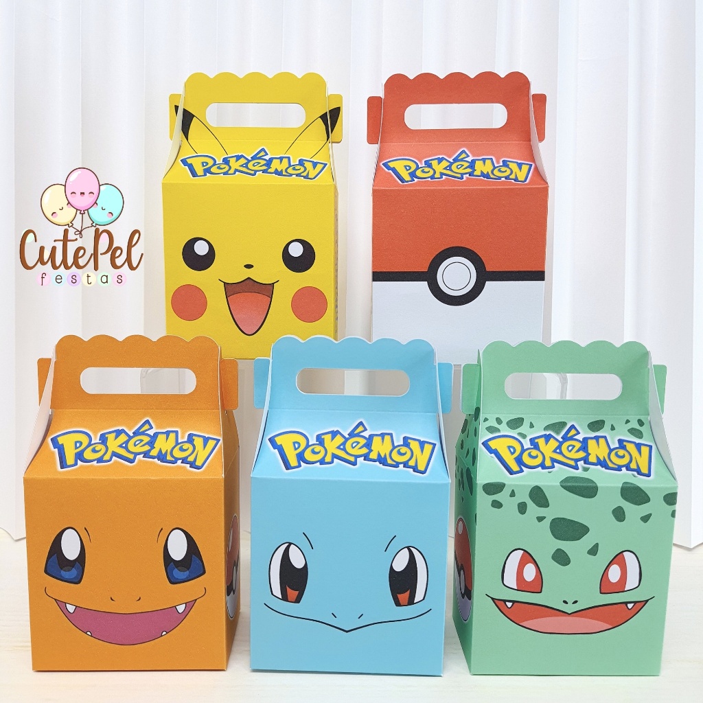 20 a 60 Caixinhas POKÉMON Lembrancinhas Kit Festa Decoração Aniversário PEGUE E MONTE
