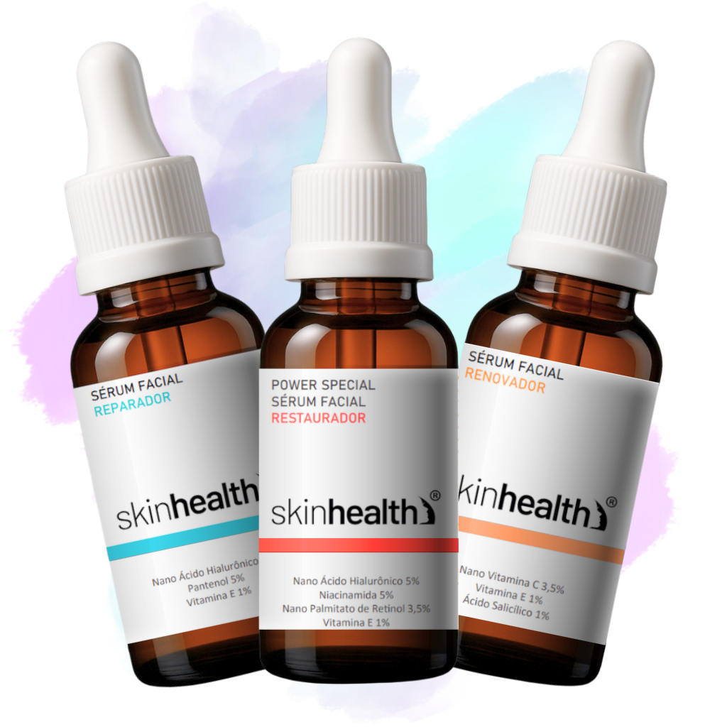 Kit SkinHealth Método 3R - Restaurador Reparador Renovador | Desafio 28 Dias Pele Renovada (Tratamento Completo)