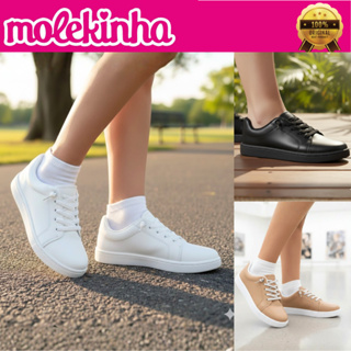 Tênis Molekinha Meninas Liso Escolar Cadarço Confortável Estiloso Infantil Casual Passeio Original em Oferta na Shopee