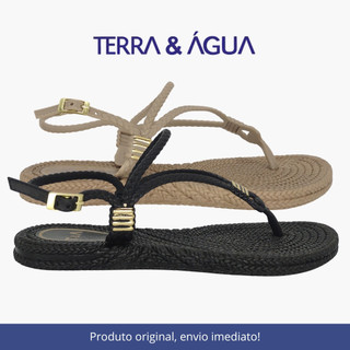 Sandália Terra e Água Rasteira Feminina Casual Leve 240712