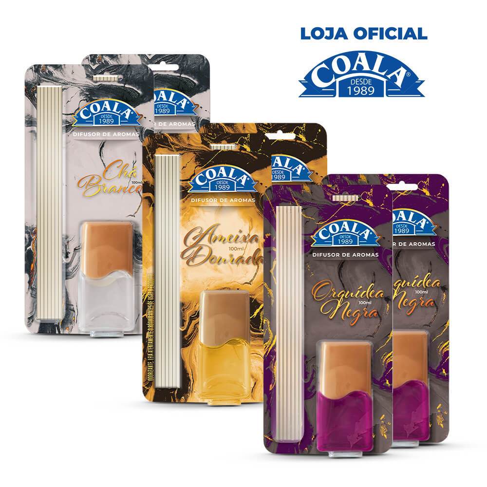 Kit Coala Difusores de Aromas Chá Branco + Orquídea Negra + Ameixa Dourada em Oferta na Shopee