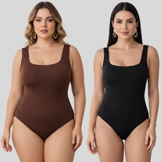 Body Regata Decote Quadrado Suplex P ao G1 Plus Size Conforto Estilo Tendência Moda Blogueira em Oferta na Shopee
