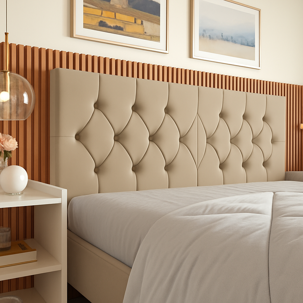 Cabeceira Queen Capitonê Estofada 1,60m Luxo Moderna Painel Para Cama Box