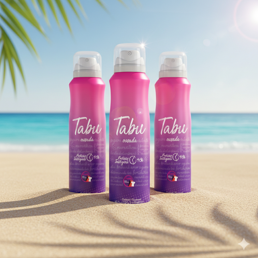 Kit 3 - Desodorante Aerosol Antitranspirante Tabu Ousada 150Ml em Oferta na Shopee