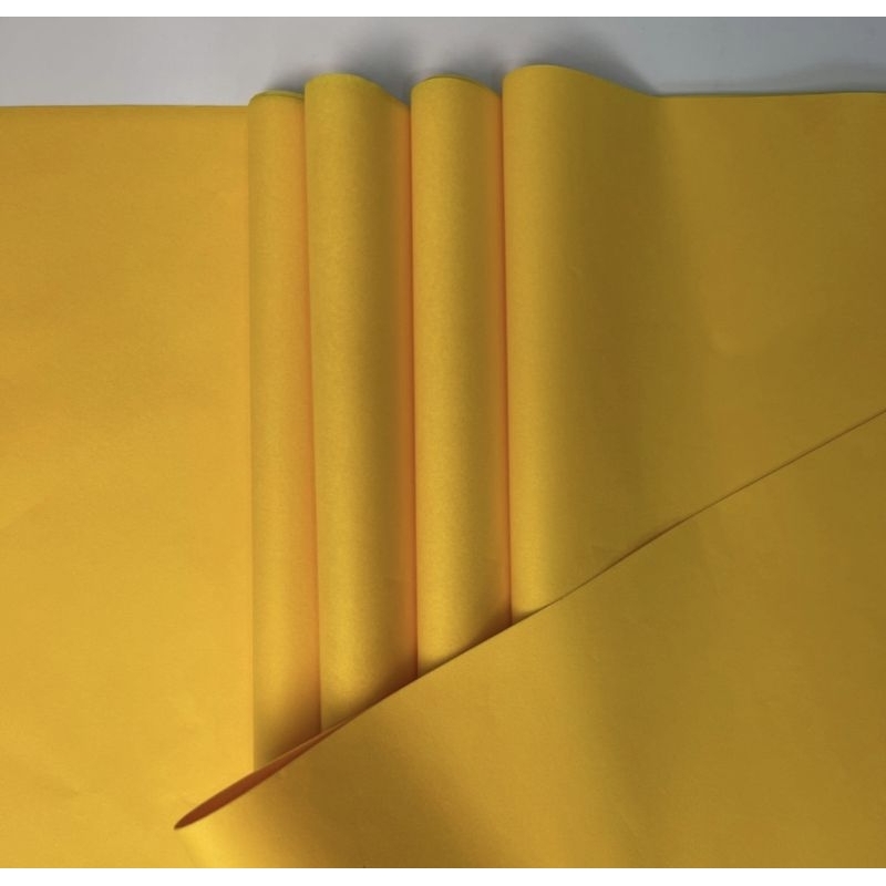 Papel de Seda AMARELO OURO - 50x35 pct 50 folhas ou 100 folhas embalagem roupa,doces rococó, pipas embrulhos em Oferta na Shopee
