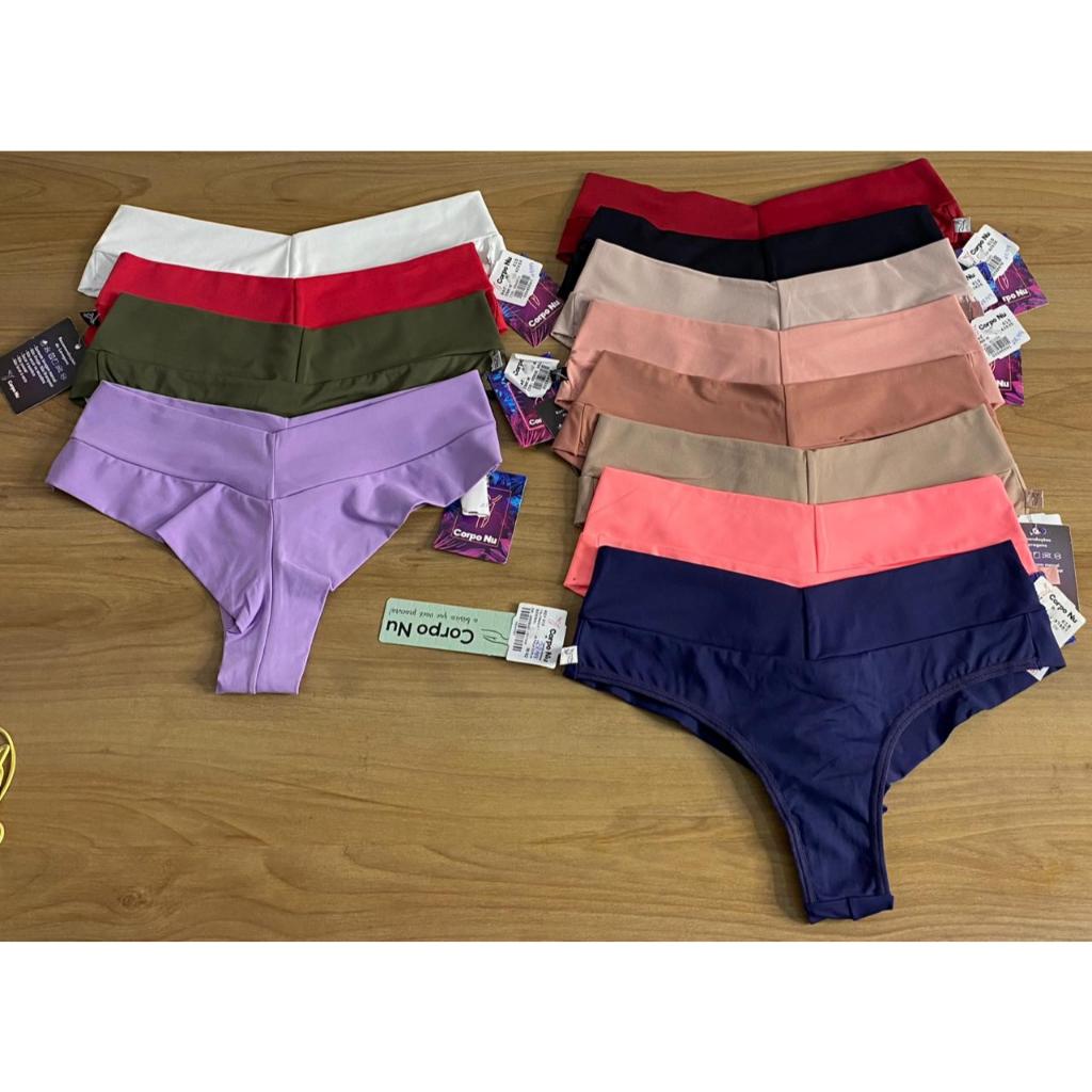 Kit 5 Calcinhas Corpo Nu 615 – Fio Duplo, Cós Médio e Conforto Premium em Oferta na Shopee