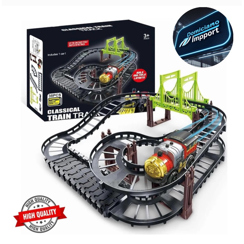 Trenzinho Com Pista 38 Peças Ferrorama Trem Miniatura