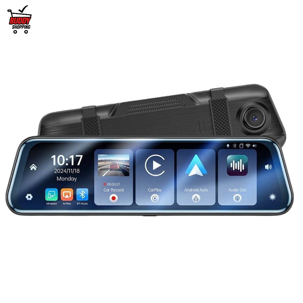 Knup Multimídia Automotivo Retrovisor WiFi Câmera Dupla 2K Tela IPS 9.66 Pol KP-S149 ABS em Oferta na Shopee