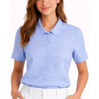 Camisa Social Manga Curta Viscoamida Fresco Soltinho Moda Evangélica Branco em Oferta na Shopee