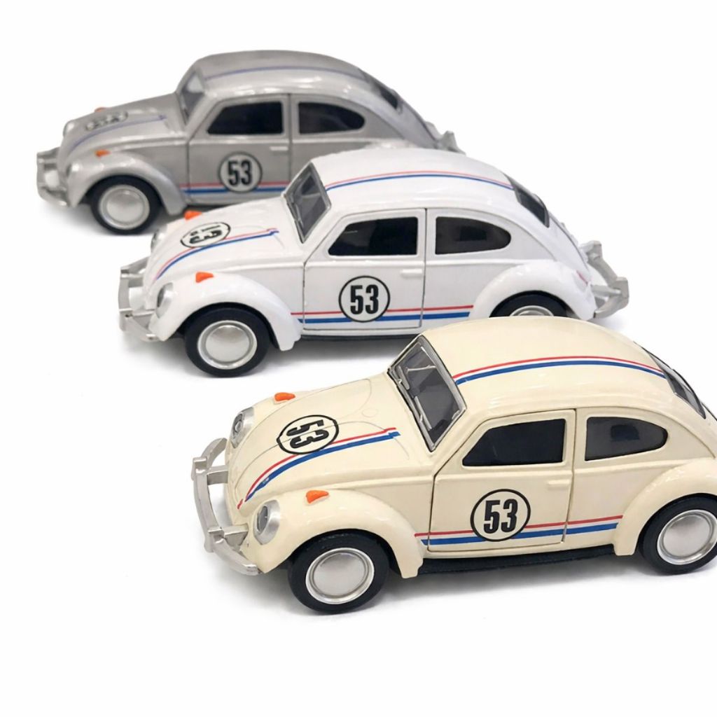 Fusca Herbie 53 Miniatura Carrinho Ferro Abre Portas Brinquedo Colecionável