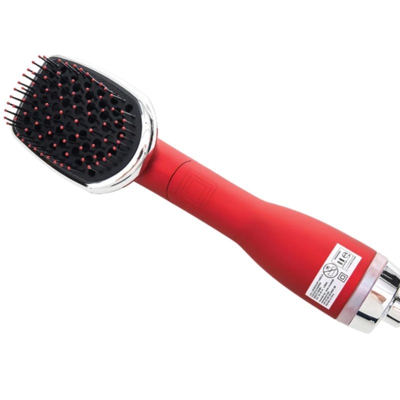 Escova Secadora e Alisadora Vbeauty VB5002 / 2 Em 1 / 1200W / 110V ~ 50/60Hz - Vermelho/Prata