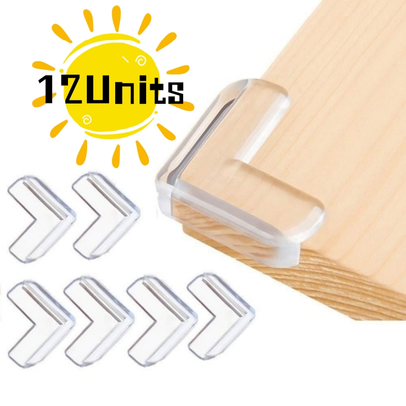 Kit 12 Protetor Quina De Mesa Em Silicone Com Adesivo Para Móveis Quarto Cozinha Promoção