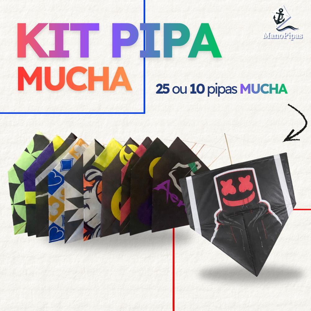 Somente Pipas - Pacote Pipa Modelos Mucha –  Brinde Chaveiro  de Pipa| Escolha Tamanho, Quantidade