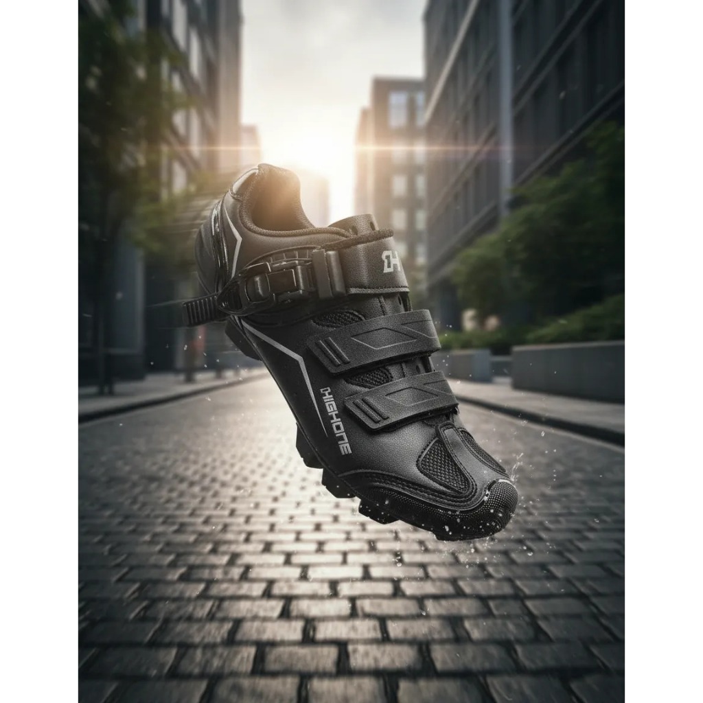 Sapatilha Taquinho Ciclismo Bicicleta Bike Mtb High One Feet Preto Velcros e Trava