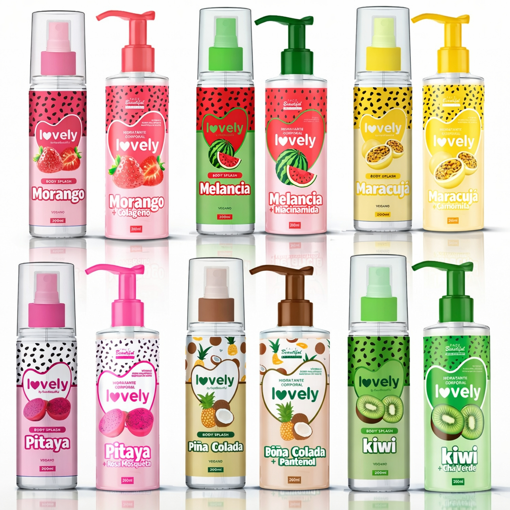 Kit Body Splash Cheirinho de Fruta e Hidratante corporal Tropical Face Beautiful 200ml em Oferta na Shopee