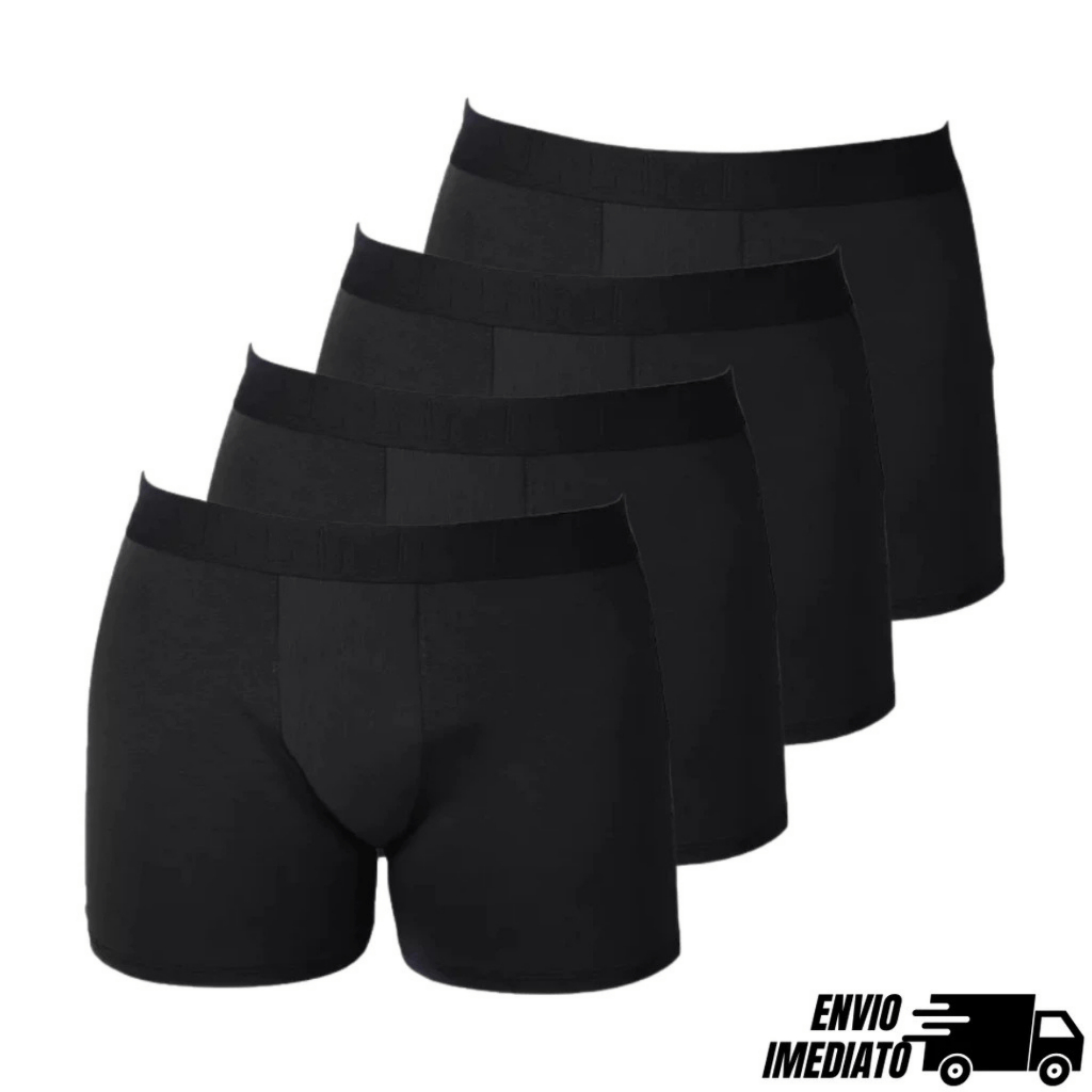 Kit com 5 Cuecas Boxer Microfibra Preta Premium. em Oferta na Shopee