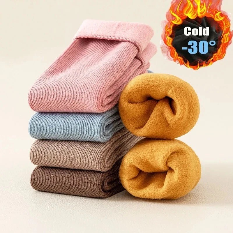 Meia Termica Feminina Grossa Flanelada Aveludada Segunda Pele Inverno Super Quente