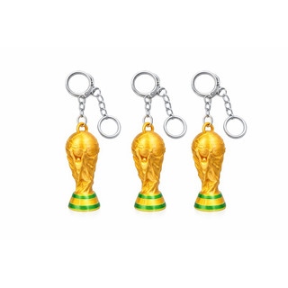 Chaveiro Taça Copa do Mundo 3D Dourado – Kit 3 Unidades Futebol Chaveiro 	•	Taça 	•	Copa 	•	Futebol 	•	3D 	•	Dourado