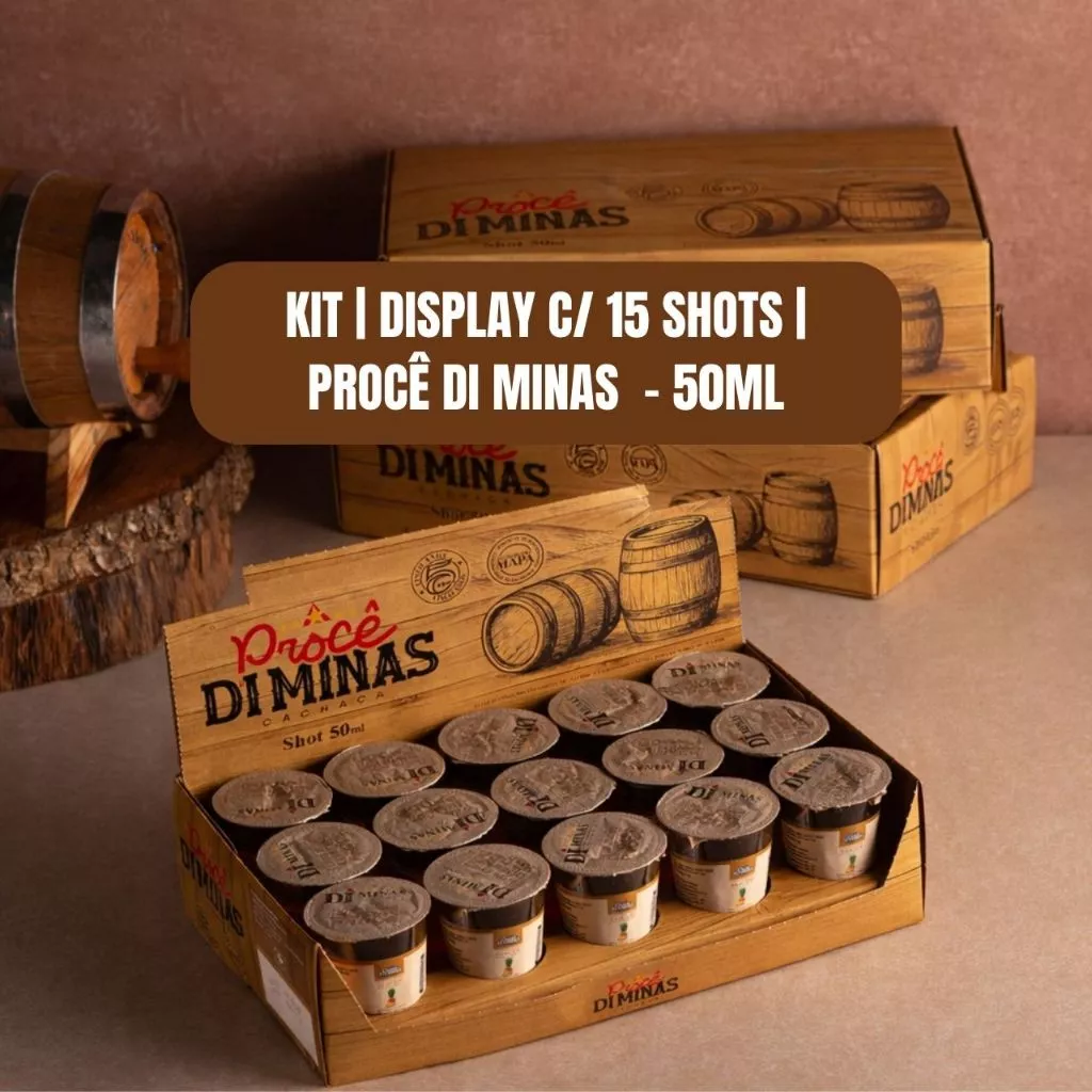 Cachaça Procê Di Minas Display C/15 Shots - 50ml