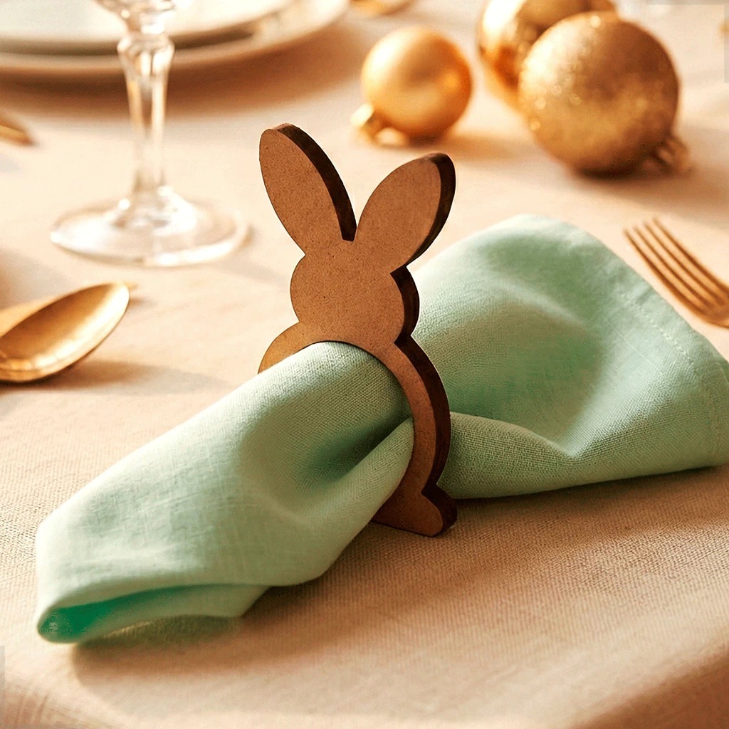 Kit 10 Porta Guardanapo Coelho Páscoa Mesa Posta Decoração Argola Anel Orelha MDF 3mm em Oferta na Shopee