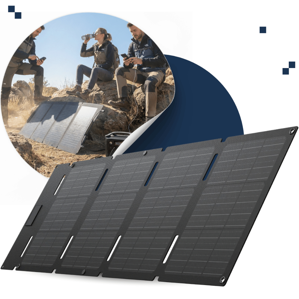 Painel Solar Portátil Ecoflow 45w Com Usb-c - Compatível Estação Energia EcoFlow Bluetti