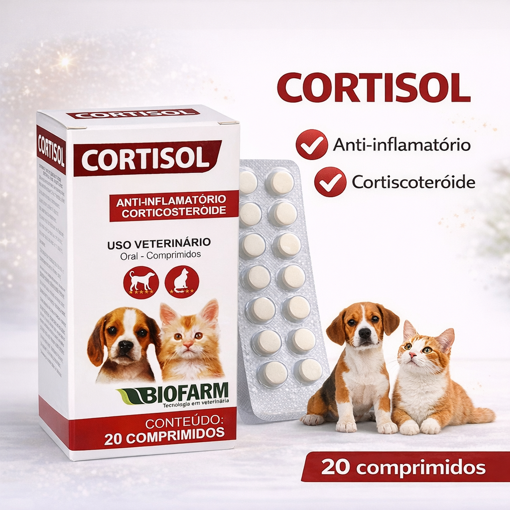 Anti-inflamatório P/ Pets Cortisol 20 Comprimidos - Biofarm em Oferta na Shopee