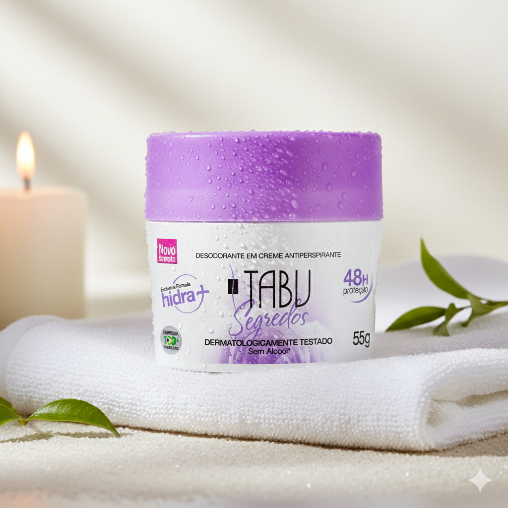 Desodorante Creme Antitranspirante Tabu Segredos 55G em Oferta na Shopee