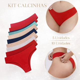 Kit  Calcinha Feminina, Calsinha Tanga Adulto Micro Fibra do P ao G em Oferta na Shopee