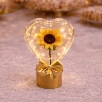 Luminária A Bela e A Fera O Pequeno Príncipe Cúpula Redoma Coração Girassol Presente Namorada Mãe Vó Amiga Irmã Natal