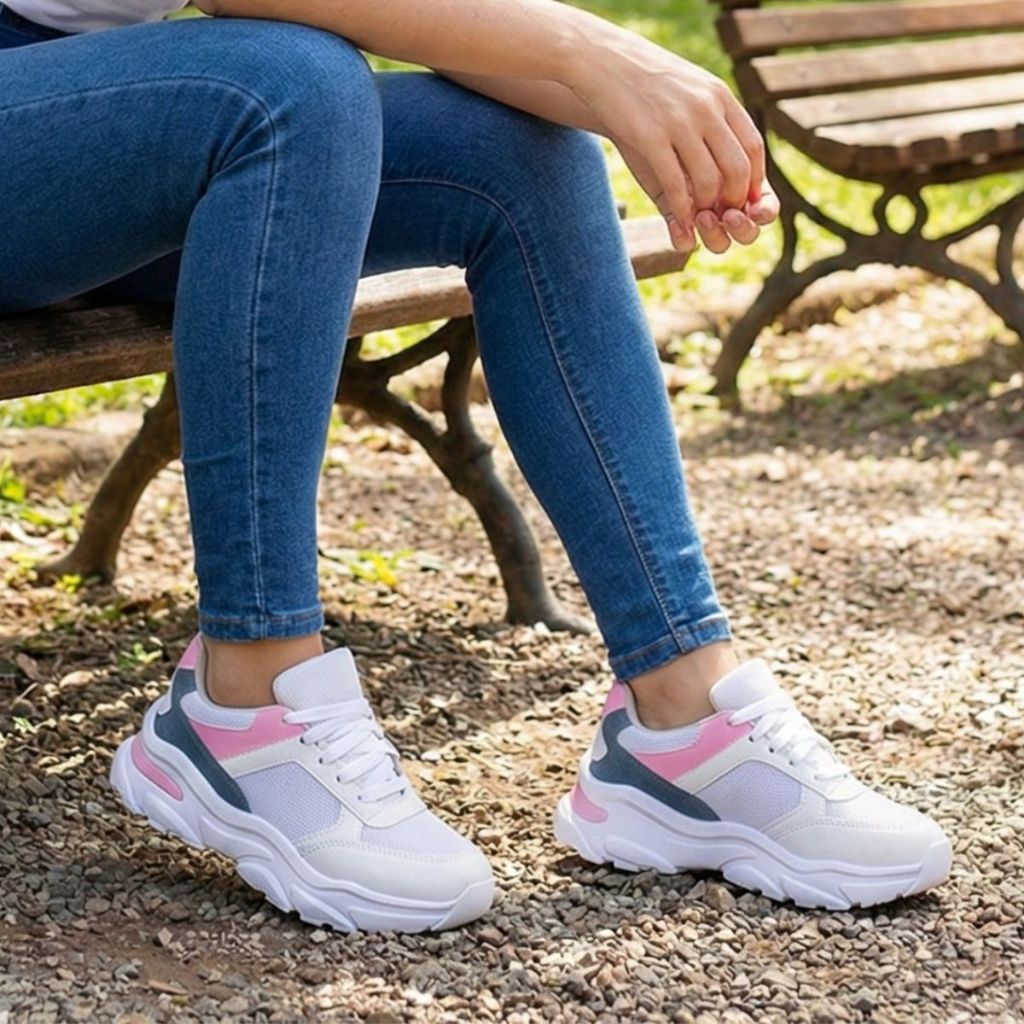 Tênis Cloe Feminino Esportivo Caminhada Fitnes GuGi Solado Antiderrapante Leve  621-GG em Oferta na Shopee