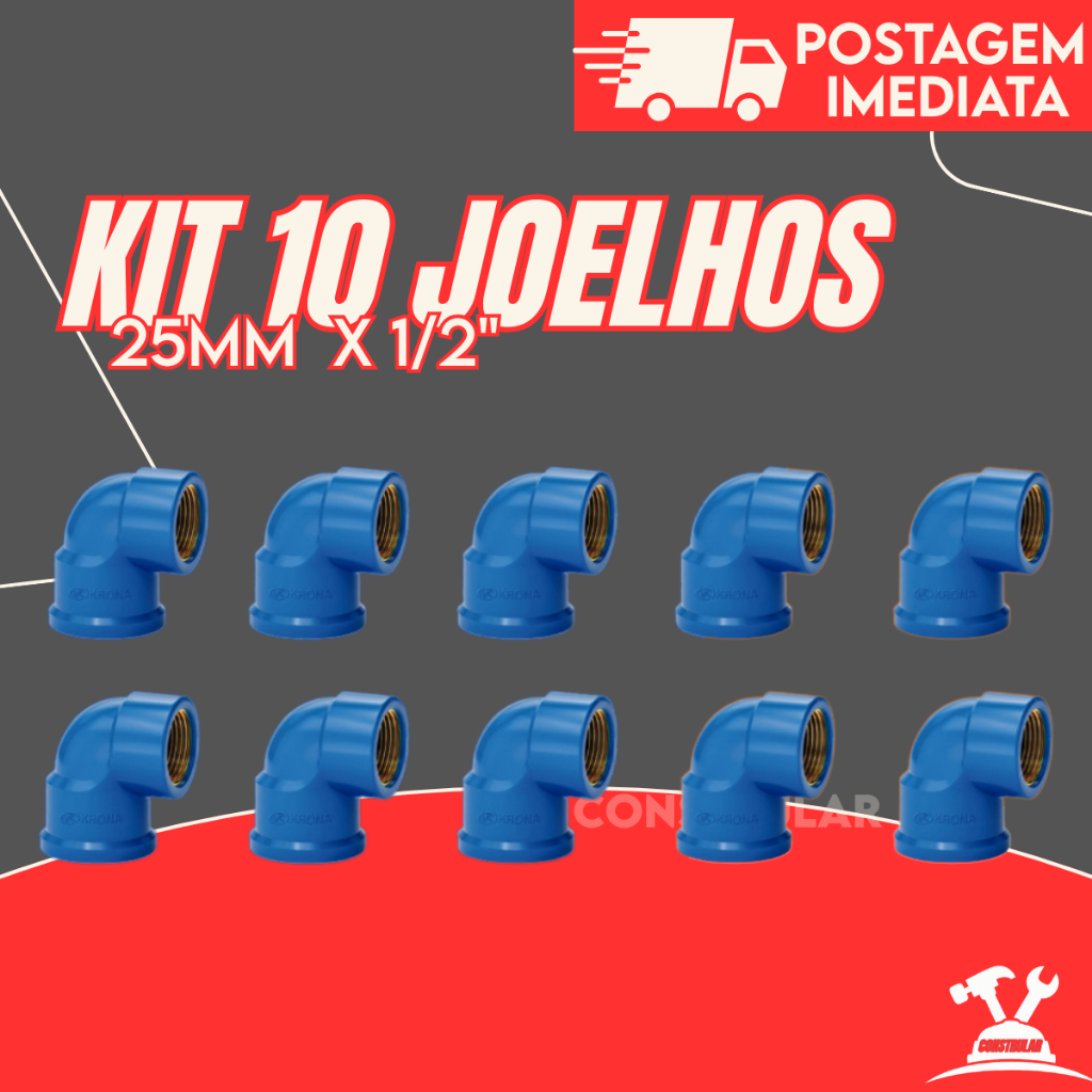 Joelho 20mm x 1/2" Cotovelo Azul Soldável C/ Bucha Latão 90º