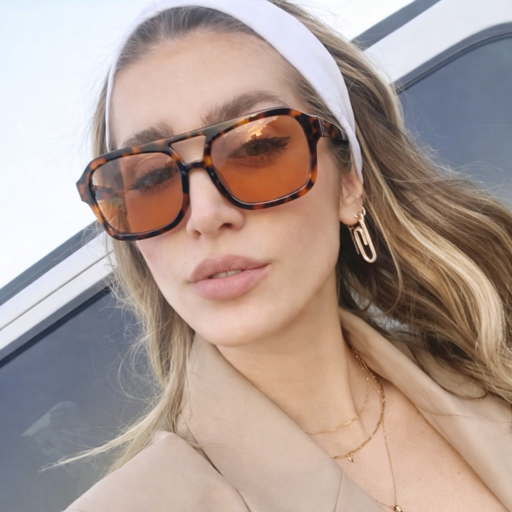 Óculos De Sol Feminino Retrô Estilo Blogueira Quadrado Uv em Oferta na Shopee