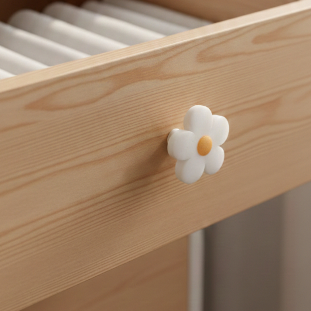Puxador  de Gaveta Flor Margarida Infantil Pegador