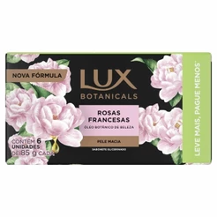 Pack Sabonete Em Barra Lux Botanicals Rosas Francesas Com 6 Unidades De 85g