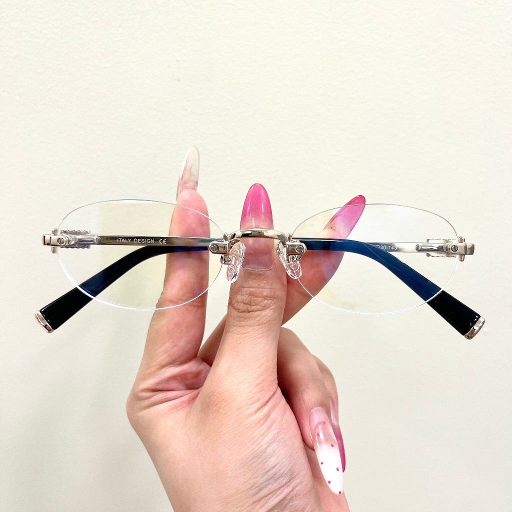 【LOUIE SHARK】Armação de óculos balgriff oval feminino moda popular de blogueiro sem aro com proteção contra luz azul