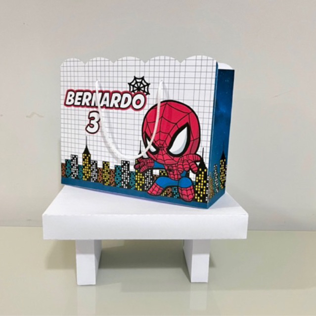 Sacolinha personalizada pegue e monte homem aranha baby/ lembrancinha homem aranha baby/ festa homem aranha baby