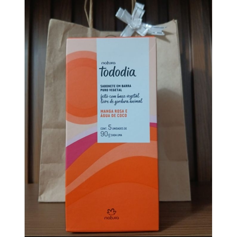 Sabonete Natura Barra Caixa 5unds Tododia Manga Rosa e Água Coco Validade 10/28