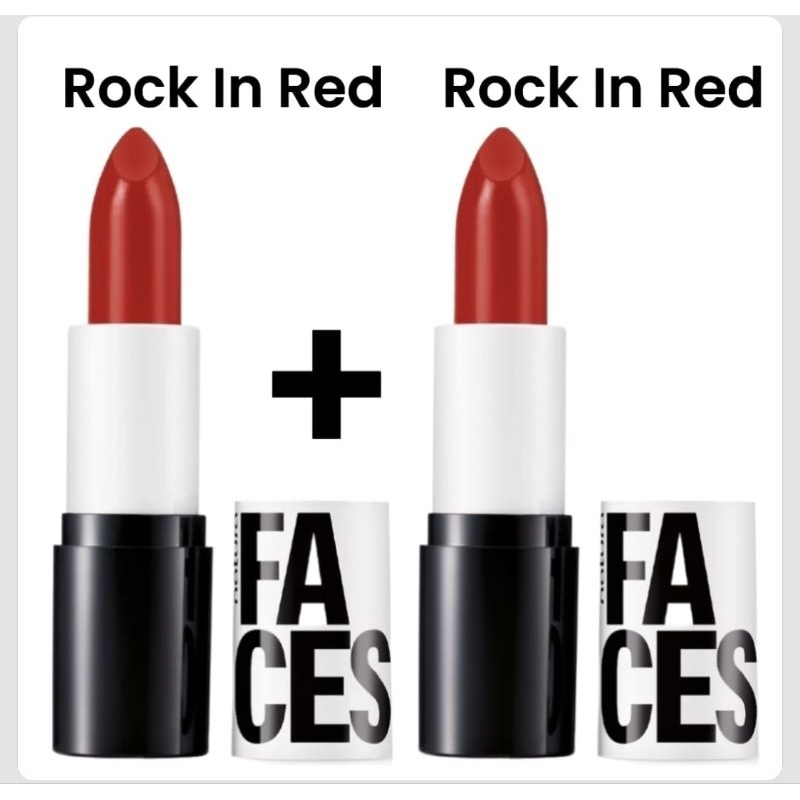 Batons Natura Faces Rock In Red Cremoso Multimix 3,5g cada (02 unidades)