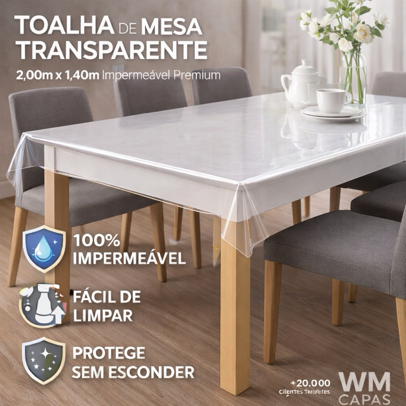 Toalhas de Mesa Transparente anti mancha | proteje mesa | protege madeira 0,10mm | várias medidas em Oferta na Shopee
