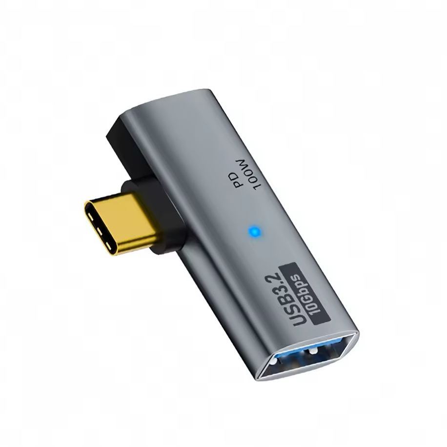 Adaptador USB-C OTG Macho para USB-A Fêmea + 100W PD Carregamento Rápido