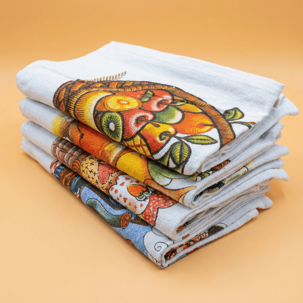 Kit Panos de Prato Estampados 100% Algodão com Bainha – Atacado e Varejo Econômico