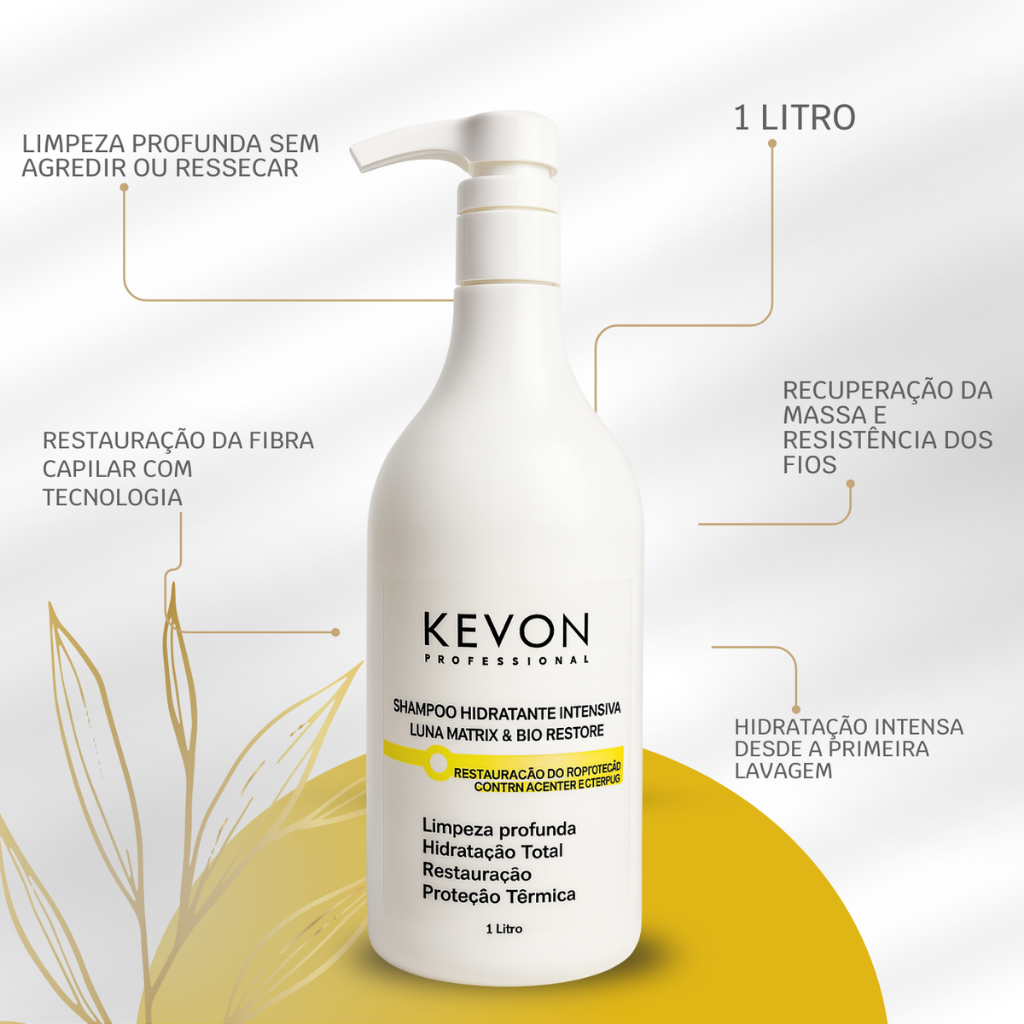 Shampoo Hidratação Intensiva Efeito Teia - 1litro/ Kevon / Vek  Cosméticos Profissional