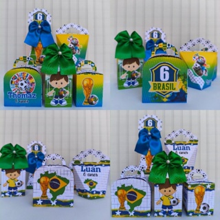 Kit Festa Copa do Mundo Brasil - Futebol - PEGUE E MONTE - Caixinhas Personalizadas para Aniversário em Oferta na Shopee